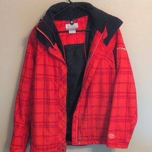 Columbia Vibrant Red Checkered Jacket